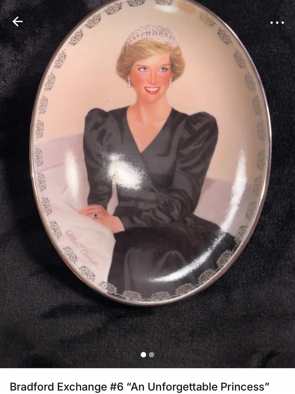 The Bradford Exchange Oval Portrait Plate in Black, Cream, Pink